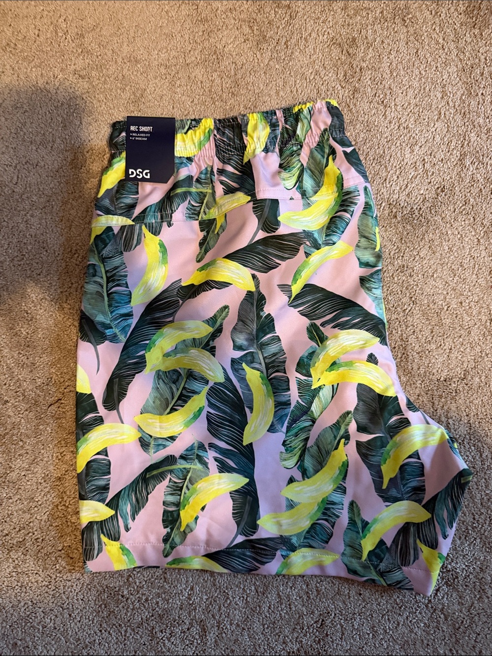 DSG Pink Banana Print Men’s Rec 6” Shorts